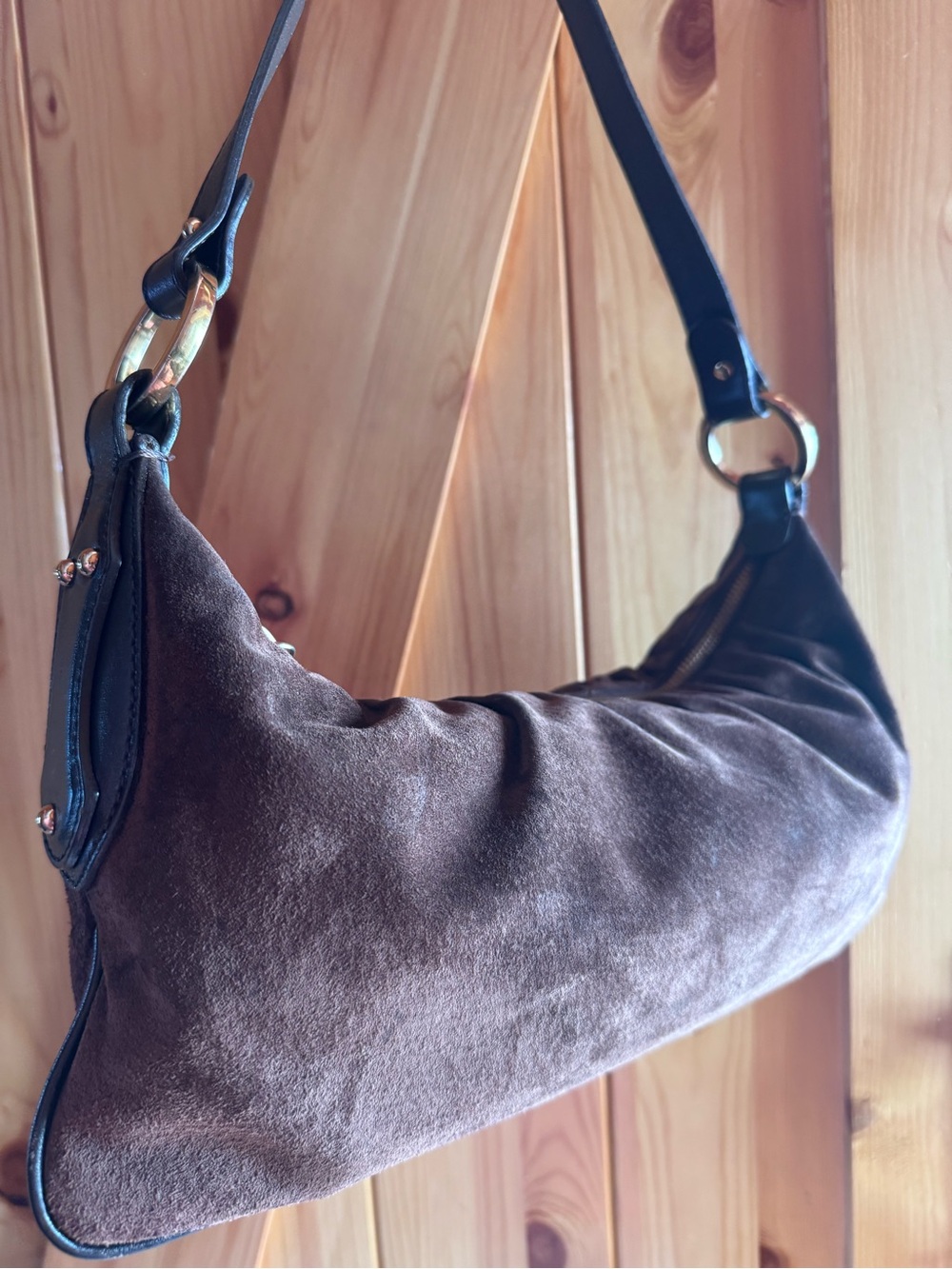 FENDI Brown Suede shoulder bag - Picture 3 of 15